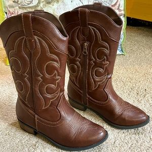 Girls brown cowboy boots